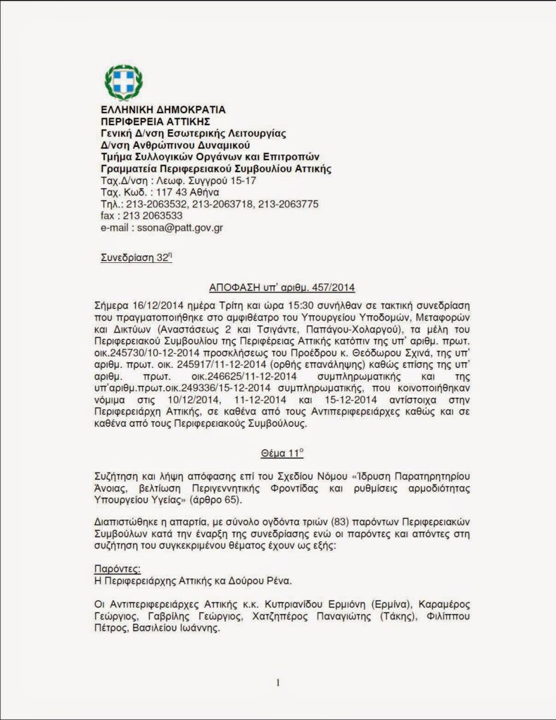 Απόφαση Περιφέρειας Αττικής Ψήφισμα για Κέντρα Πρόληψης 1